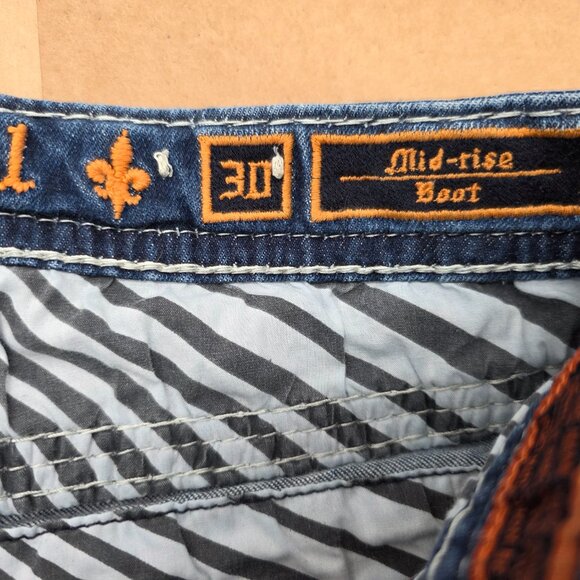 Rock Revival Yanka Jeans Women's 30 Bootcut Mid-Rise Stretch Flap Pocket Blue - Picture 6 of 10